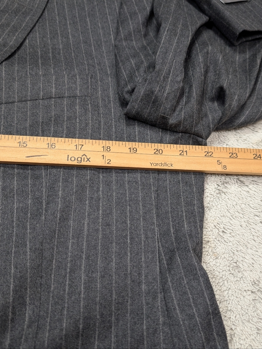 Lauren Ralph Lauren Suit Mens 42R 36W Gray Pinstripe Wool Cashmere 2 Piece - Picture 5 of 12